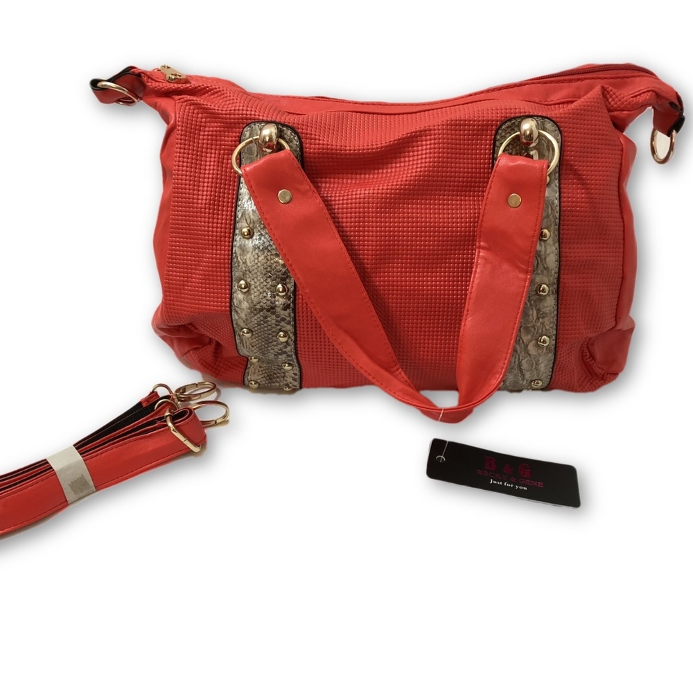 NWT Becky & Gene Red/Snake Pattern Shoulder bag